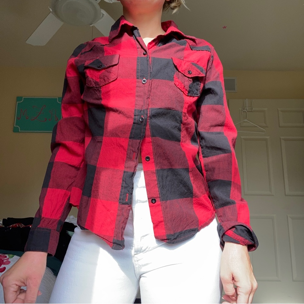 Red & Black plaid button up